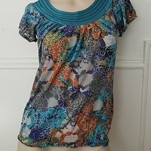 America Rag Turquoise floral top